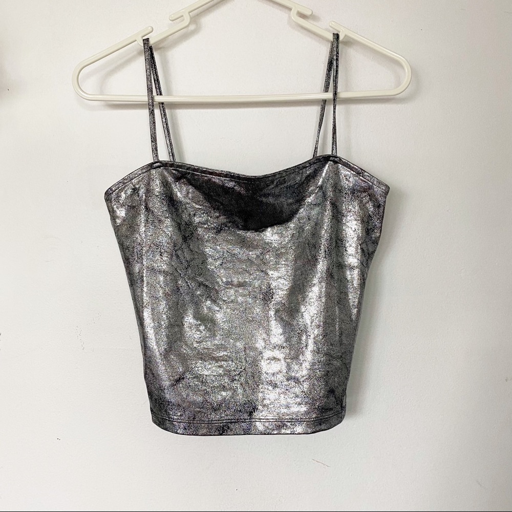 Dr. Denim Metallic Crop Top